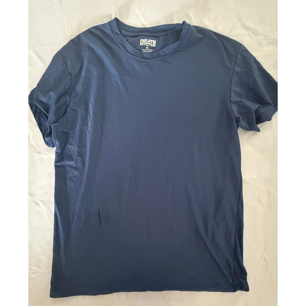 Duluth Trading breathable Men XL Blue Crew Neck Short Sleeve Tee nylon spandex